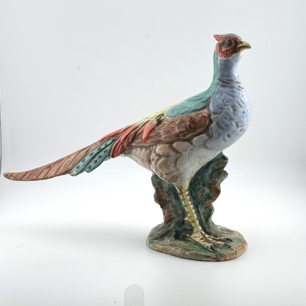 Vintage PV Italy Ceramic Pheasant Figurine Hand Painted Bird Statue PV 65517